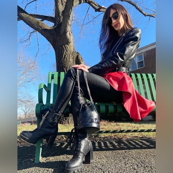 ALEXANDER MCQUEEN Two Tone Leather STUNNING 🤩 Peplum Biker Jacket |SIZE: 44 IT| - Picture 2 of 15